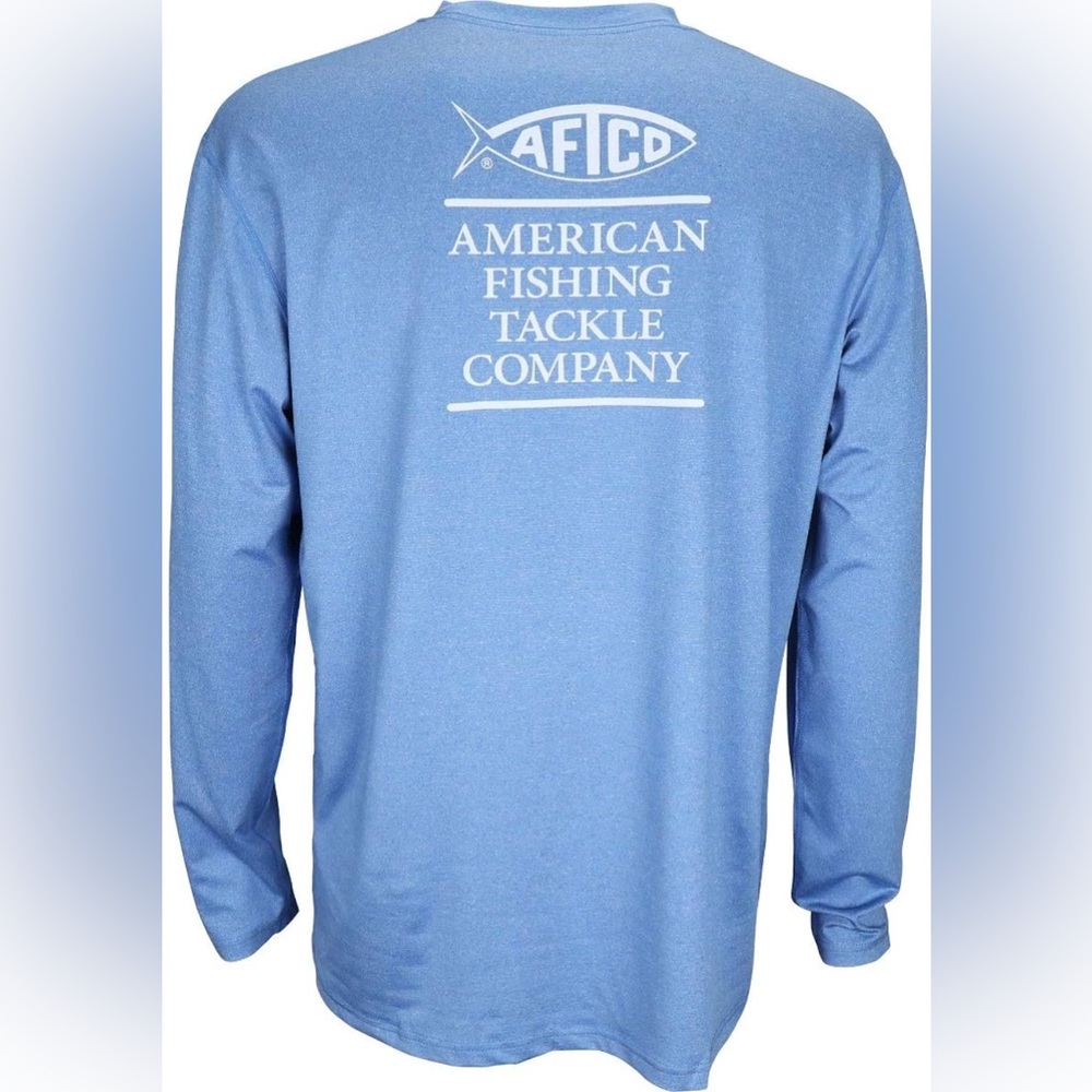 AFTICO Men's Ocean Blue Long Sleeve Fishing Shirt